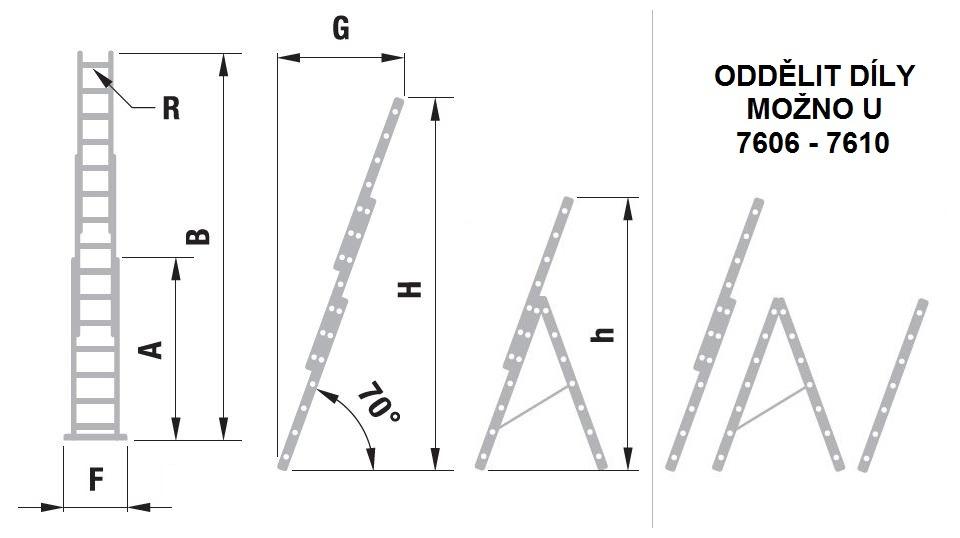 Žebřík 3×11 - detail